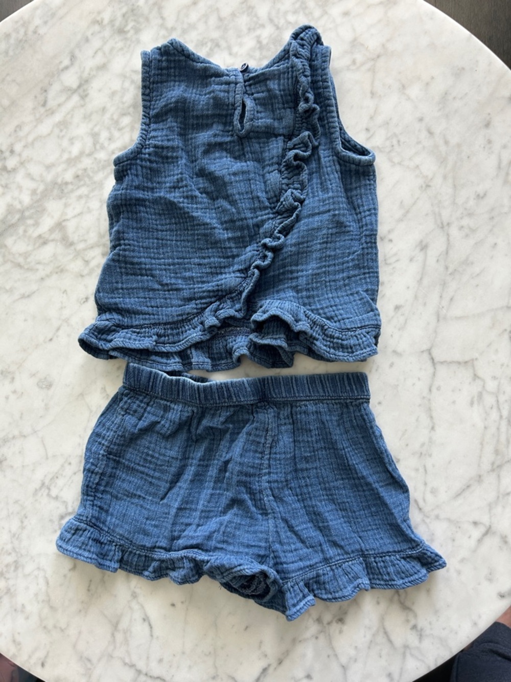 GAP Blue Ruffle Tank & Shorts Set - Picture 3 of 3
